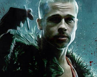 Painting Illustration Of Tyler Durden - Brad Pitt - From Fight Club As The Leader of Anarchy And Project Mayhem