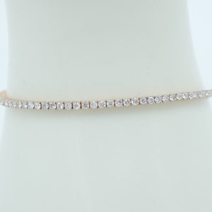 Tennis Armband, Gold Tennis Armband, zierliches Armband, Diamant Armband, Geschenk für sie, minimalistisches Armband