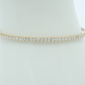 Tennis Armband, Gold Tennis Armband, zierliches Armband, Diamant Armband, Geschenk für sie, minimalistisches Armband