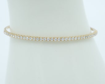 Tennis Armband, Gold Tennis Armband, zierliches Armband, Diamant Armband, Geschenk für sie, minimalistisches Armband