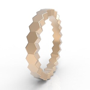 Hexagon Honeycomb Stackable Ring | Geometric Charm and Versatile Style ...