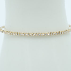 Tennis Armband, Gold Tennis Armband, zierliches Armband, Diamant Armband, Geschenk für sie, minimalistisches Armband