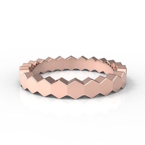 Hexagon Honeycomb Stackable Ring | Geometric Charm and Versatile Style ...