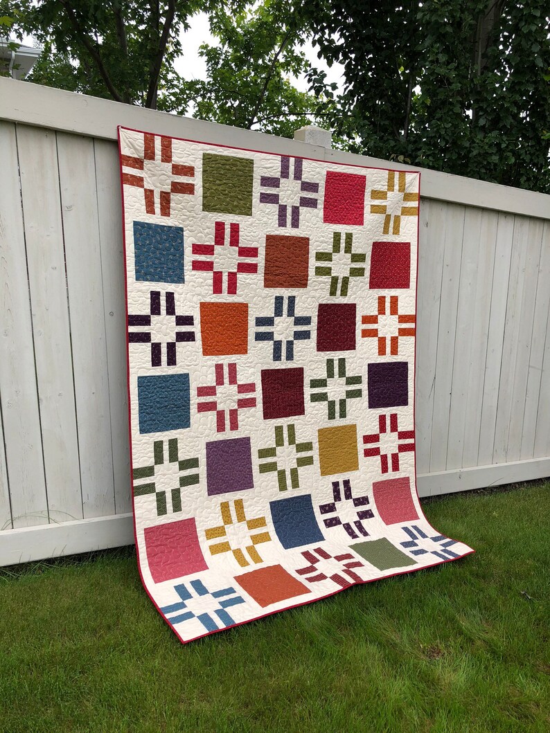 traditional quilt with modern lines