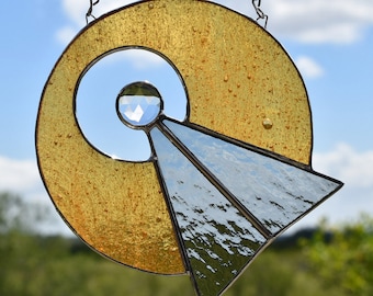 IDIC Themed Stained Glass Sun Catcher (inspired by Star Trek Vulcan symbol)