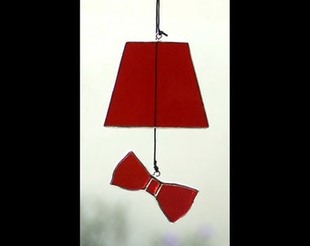 Mini Fez & Bow Tie Stained Glass Sun Catcher (inspired by Doctor Who)