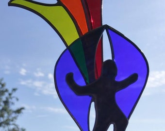 Sprite Puppet Stained Glass Sun Catcher