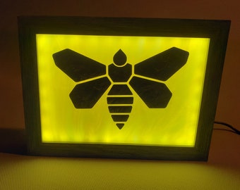 5x7 Bee Stained Glass Lightbox