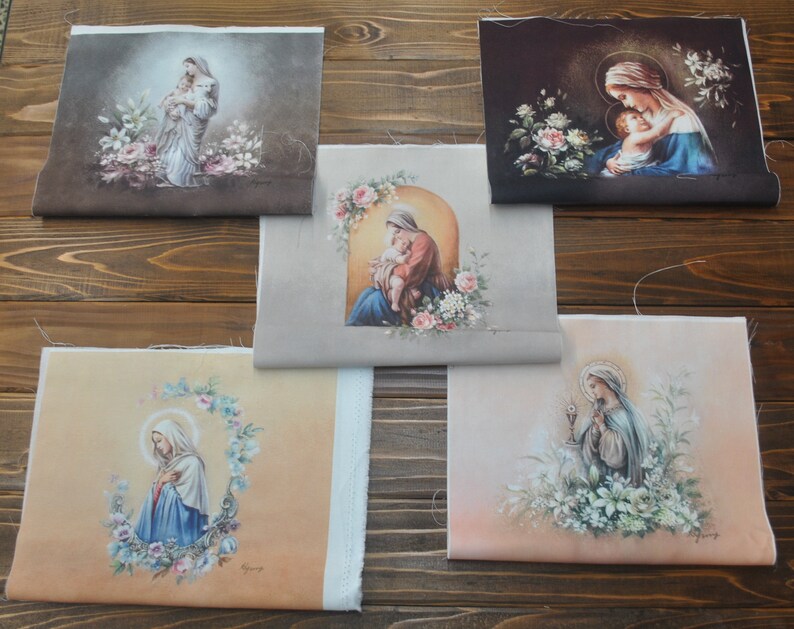 Virgin Mary Pattern Cloth 22-25cmx27-28cm Hand-painted Pattern | Etsy