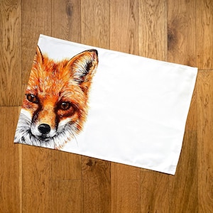 Fox Tea Towel | wildlife tea towel | kitchen textiles | homeware | cotton tea towel | country kitchen