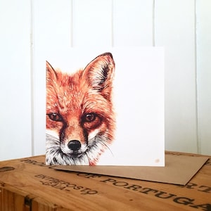 Fox Greetings Card - Fox Card - Original Fox Art - Fox Painting - Wildlife Art - Blank Card - Fox Birthday Card - Countryside
