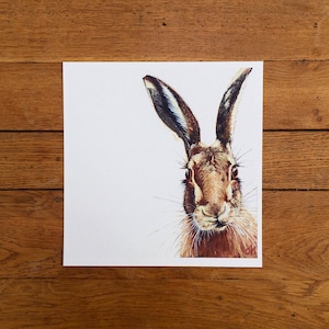 Hasenabdruck 40 x 40 cm - Hasendruck - Hasenmalerei - Hasenmalerei - Giclée 40 x 40 cm