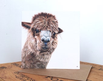 Alpaca Greetings Card - Alpaca Card - Art Card - Animal Card - Alpaca Art - Alpaca Birthday Card Blank Card