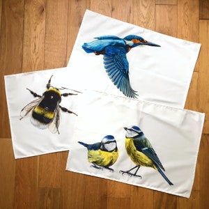 Blue Tits Tea Towel kitchen textiles homeware cotton tea towel country kitchen image 2