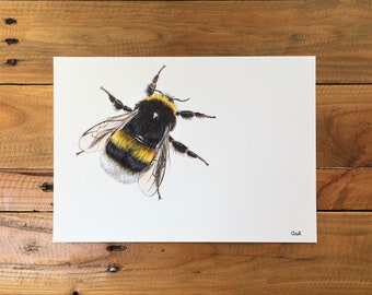 Bumblebee print - unmounted print - bee print - bee painting -bee art - bee design - bumblebee painting - giclée - bumble bee painting