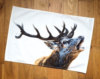 Bellowing Stag Tea Towel | kitchen textiles | homeware | cotton tea towel | country kitchen