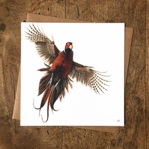 Flushed Pheasant Greetings Card Pheasant Card Pheasant Art Pheasant Painting Wildlife Card Blank Card Pheasant Birthday Card image 2