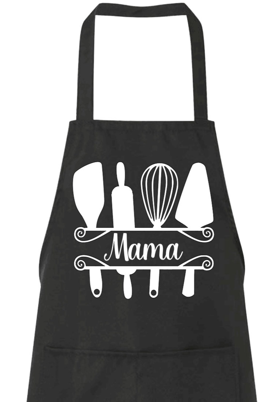 Mother’s Day Themed Apron Black apron with two pockets | Etsy