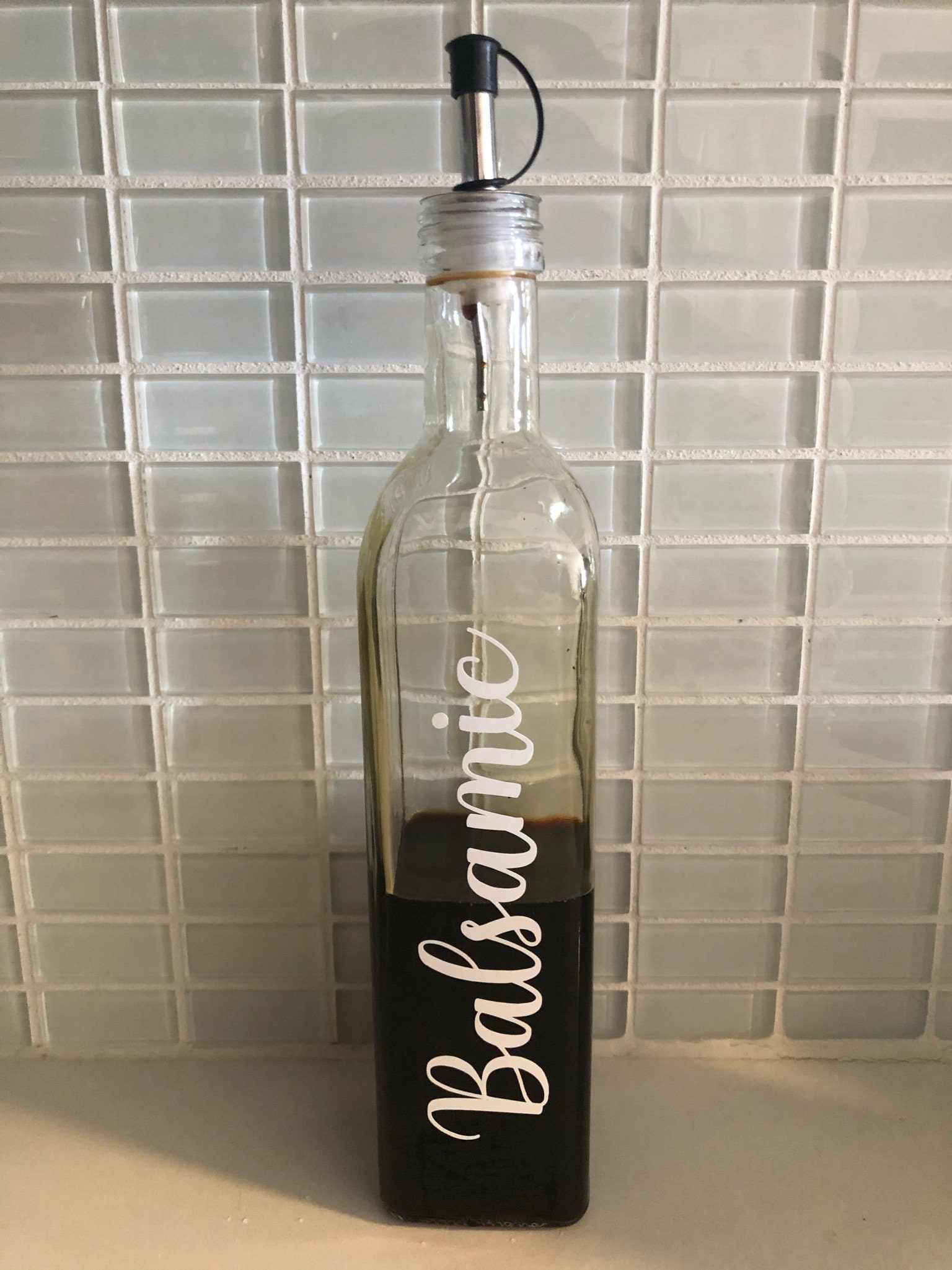 Oil & Vinegar Bottles Custom Designs Available. Perfect Etsy