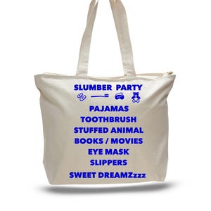 SLEEPOVER Bag, Overnight Bag, Kids Overnight Bag, Kids Party Favor, Girls Overnight Bag, Slumber Party Bag, Play date Tote, Kids Tote Bag