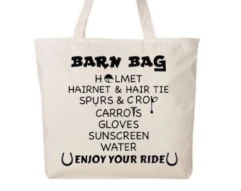 Canvas Barn Bag, Equestrian Horse Lover Gift