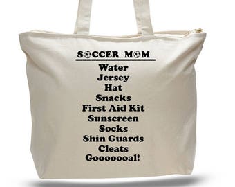 SOCCER MOM BAG - Unique Sports Gift, Sports Mom, Kids Bag, Summer Bag, Soccer Gift, Summer Tote, Game Day, Sport Themed Gift, Soccer Bag