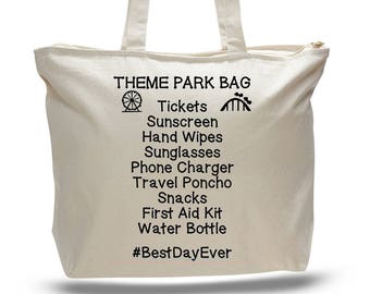 THEME PARK BAG- Unique Disney Gift, Vacation Bag, Birthday Gift, Amusement Park Bag, Summer Tote Bag, Family Trip Bag, Tote Bag,  Family