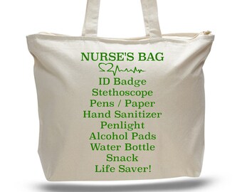 NURSES Tote Bag, Nurse's Bag, Nurse Bag, Gift for a Nurse, Nurse Gift, Nurse Tote Bag, Nursing Graduation Gift, RN Gift, Health Professional