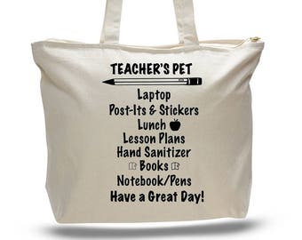 TEACHER'S BAG - Back to School Tote, Gift for Teacher, Graduation Gift, School Bag, Back to School, Teacher Appreciation Gift, School Supply