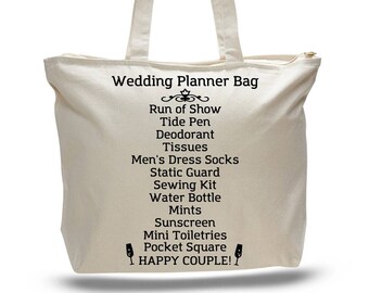 Wedding Planner Zippered Tote Bag, Gift For Coordinator