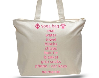 Canvas Yoga Mat Bag – Zippered Tote with Interior Pocket