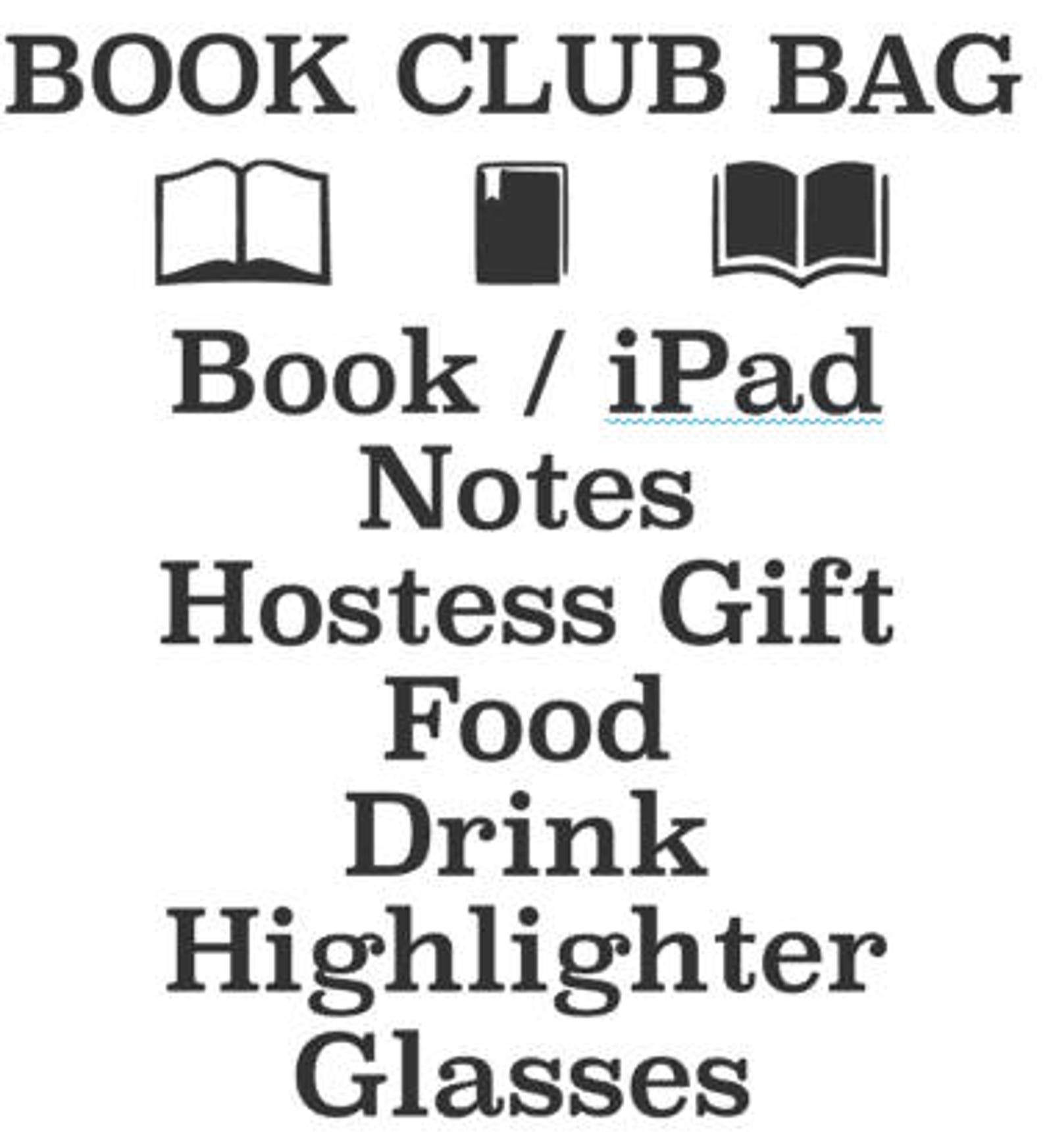 BOOK CLUB BAG Book Club Tote Book Bag Gift for Reader Book Etsy