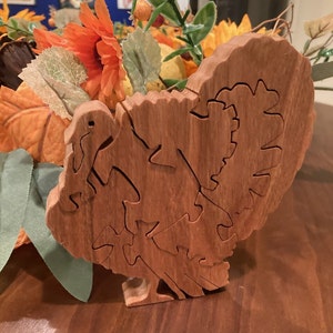 Cherry Wood Gobbler Turkey Puzzle or Centerpiece