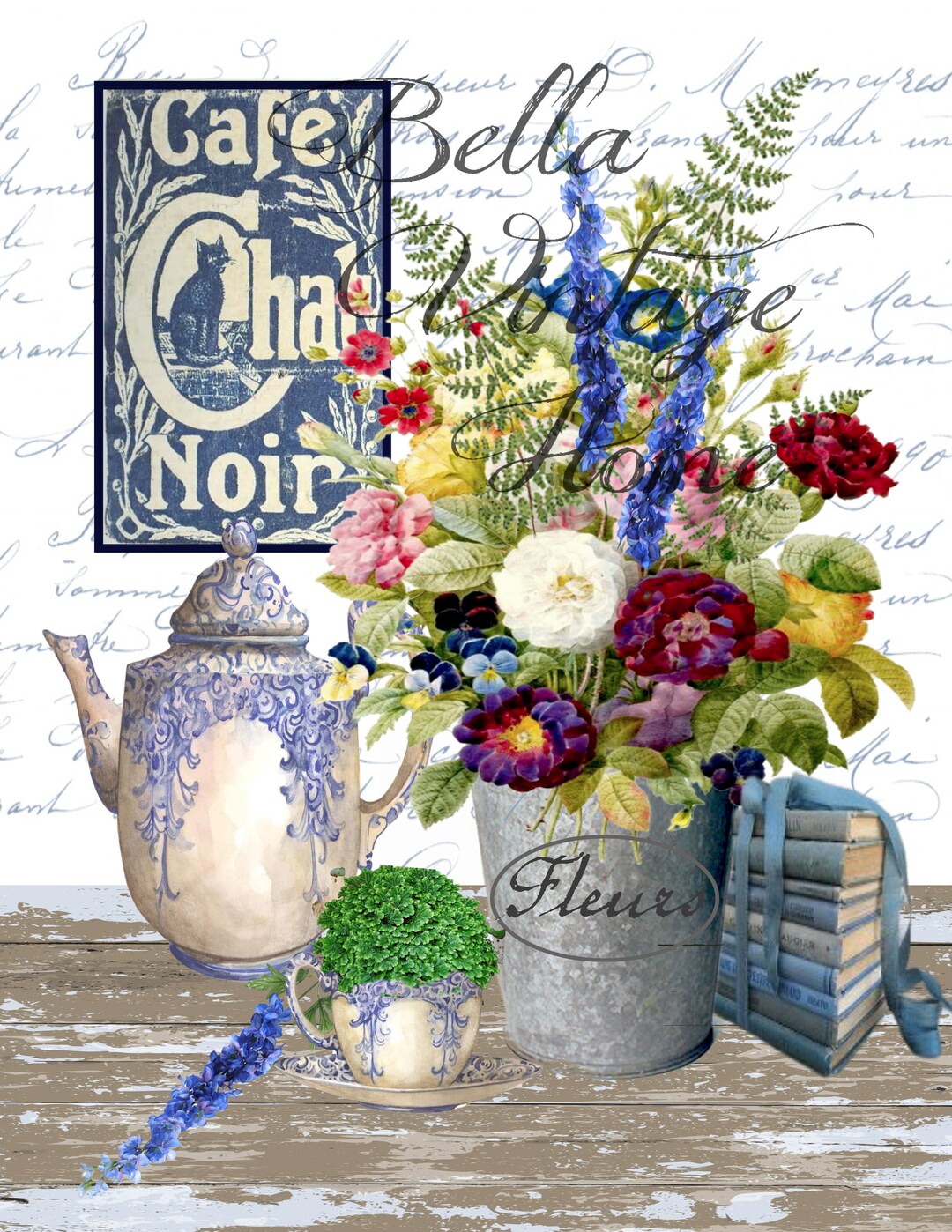 Vintage Art Print- Floral Chintz - Etsy