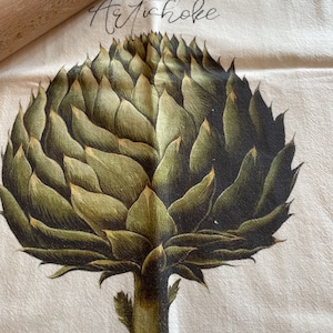 Botanical Vegetable Tea Towel- Artichoke