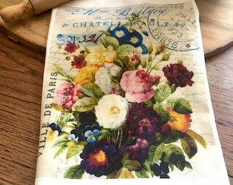 Toalla de té floral-ramo floral francés
