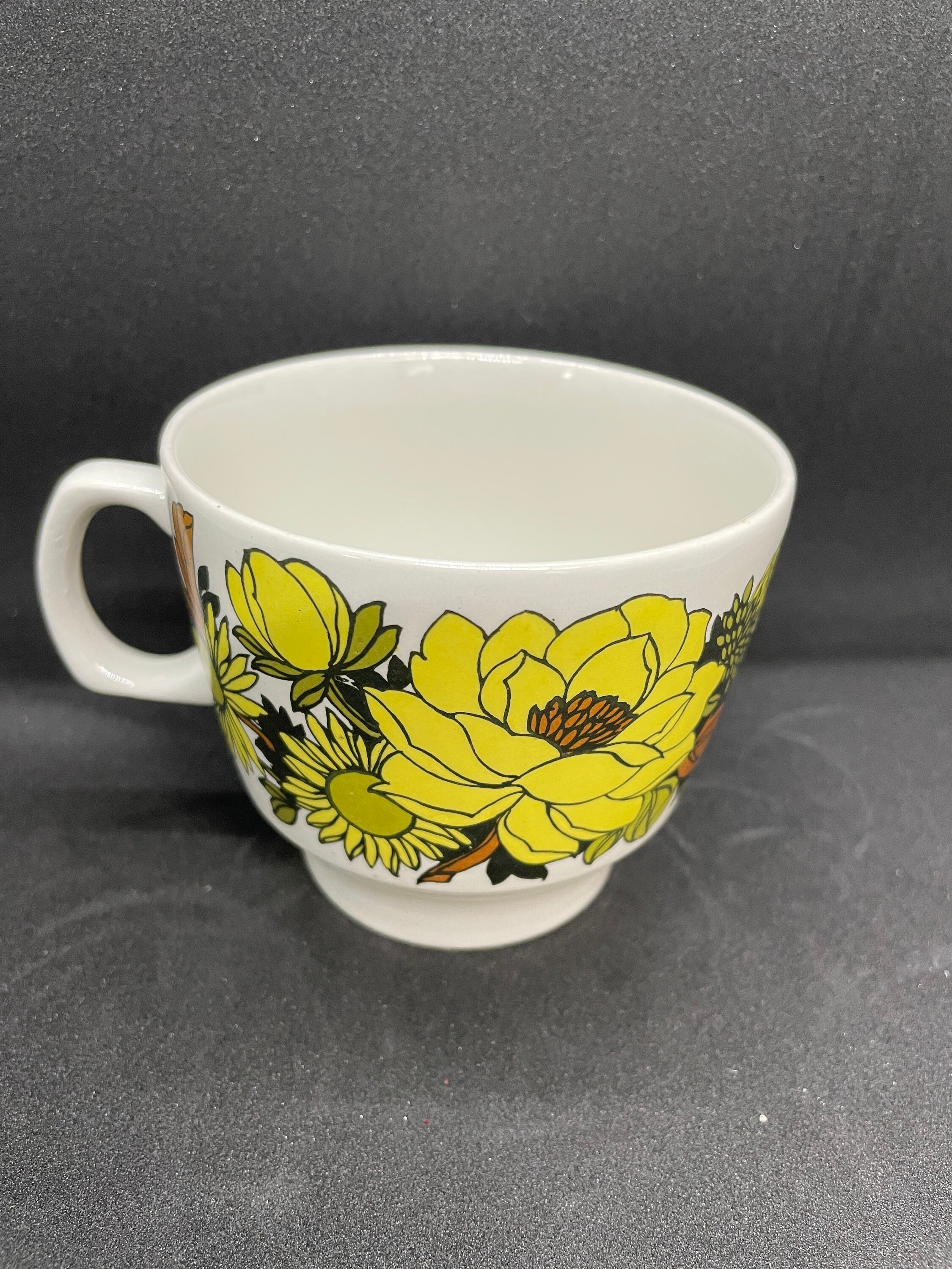 Grindley England Floral Tea Cups – Set of 4 Vintage Porcelain Mugs