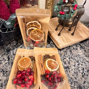 Holiday Potpourri Mix – Dried Orange Slices & Berries, Christmas Scent Decor, DIY Simmer Bags