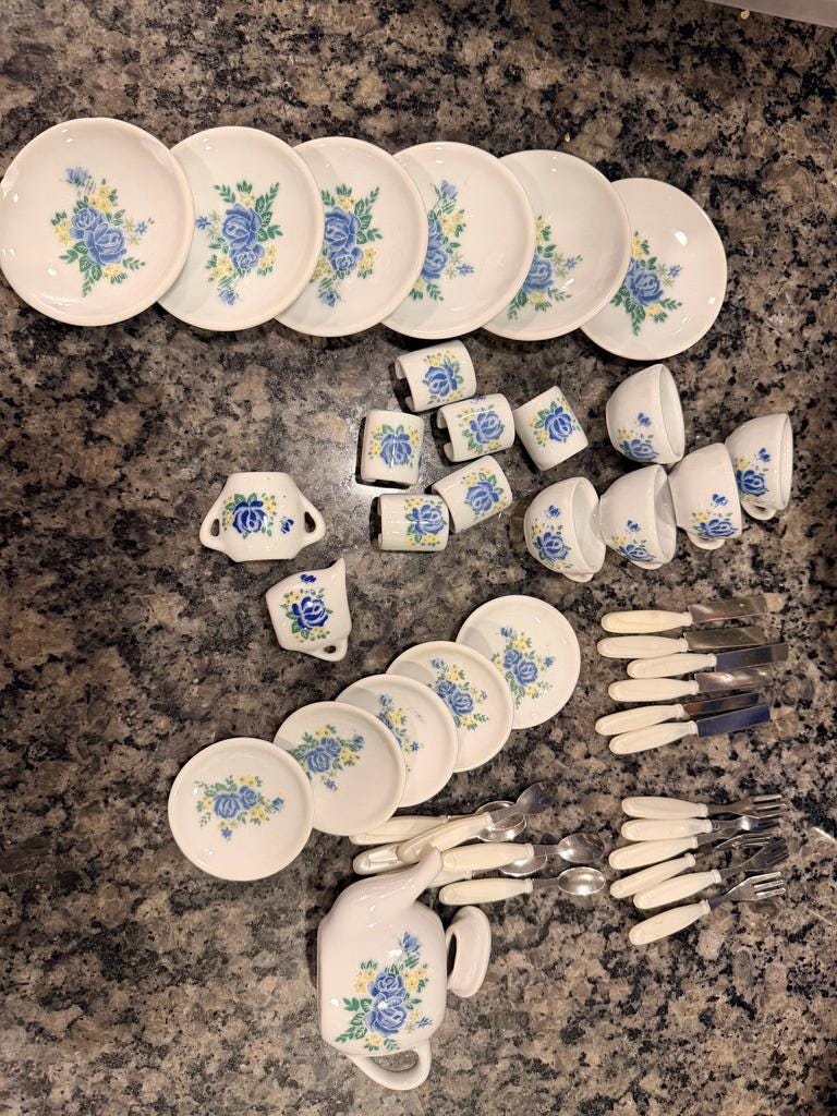 青いバラデザイン 食器セット Dishes Blue Roses - Etsy
