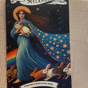 Saint Melangell, patronne des lapins, prière pour son compagnon de départ, pont arc-en-ciel
