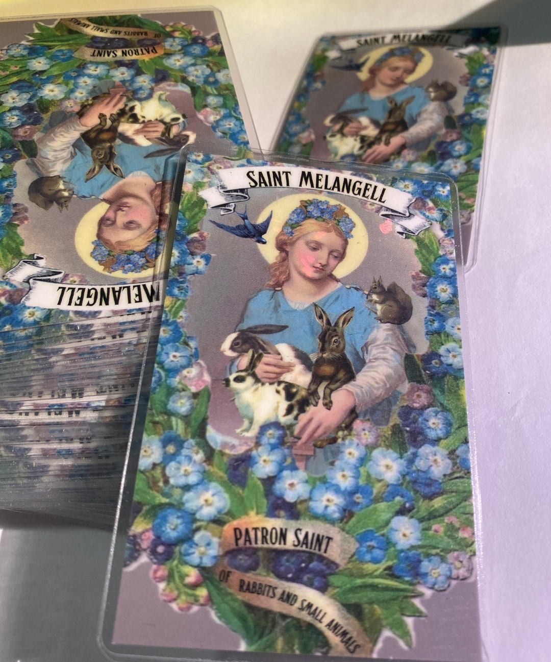 Saint Melangell Patron Saint of Rabbits and Small Animals Blue Etsy