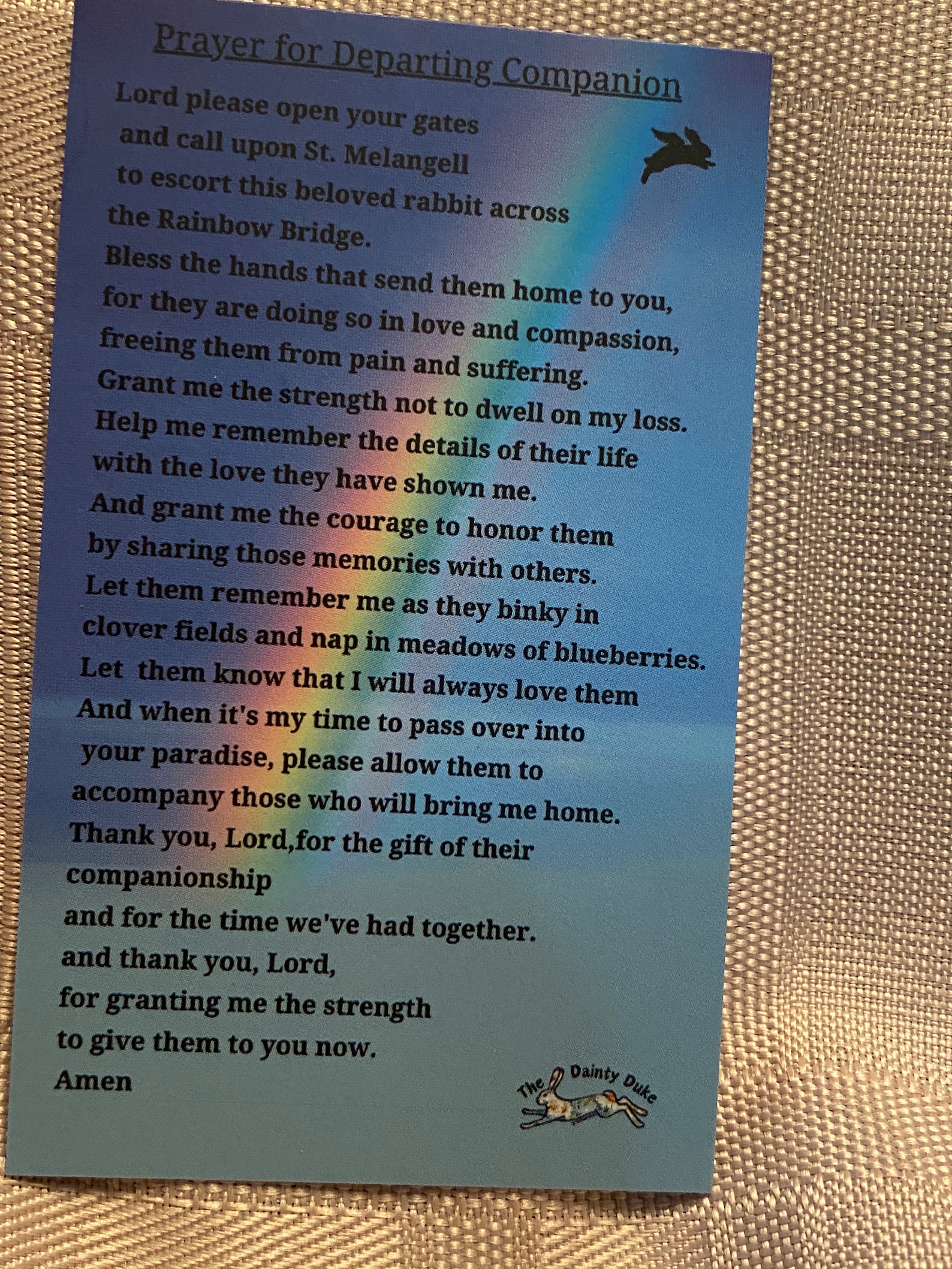 Saint Melangell Patron Saint of Rabbits, Prayer for Departing Companion ...