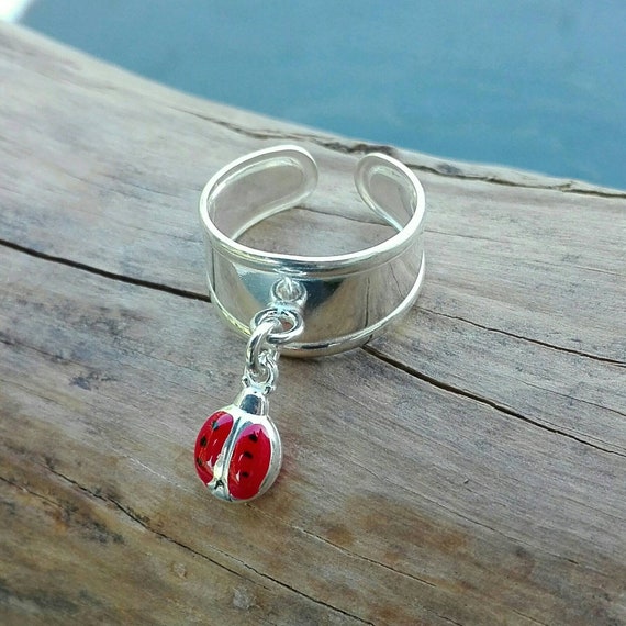 Ladybug ring for little girl boho silver 925 - Boho Jewelry - Gift little girl