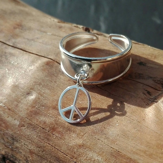 Peace Ring, Female Silver Hippie Ring 925 - Boho Jewelry - Women's Jewelry - Gift for Her - Boho inspired