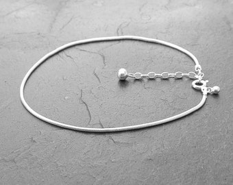 Ankle chain mesh snake silver 925 - ankle bracelet serpentine boho - Jewelry Boho - gift idea woman