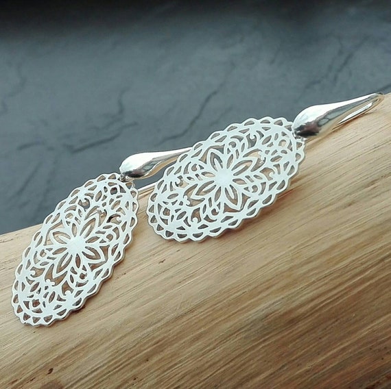 Silver earrings 925 - Boho chic pendants - Boho Jewelry - Women's Jewelry - Gift for her