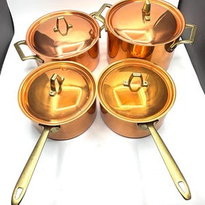 1972 Revere Ware Limited Edition 8 Piece Set Solid Copper Cookware Unused Original Inserts