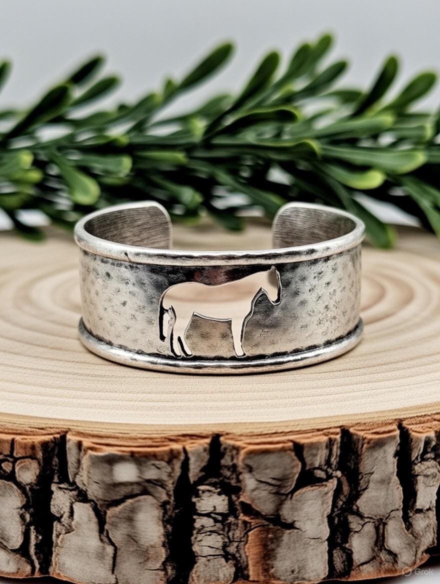 Vintage Sterling Silver Horse Cuff Bracelet - Etsy