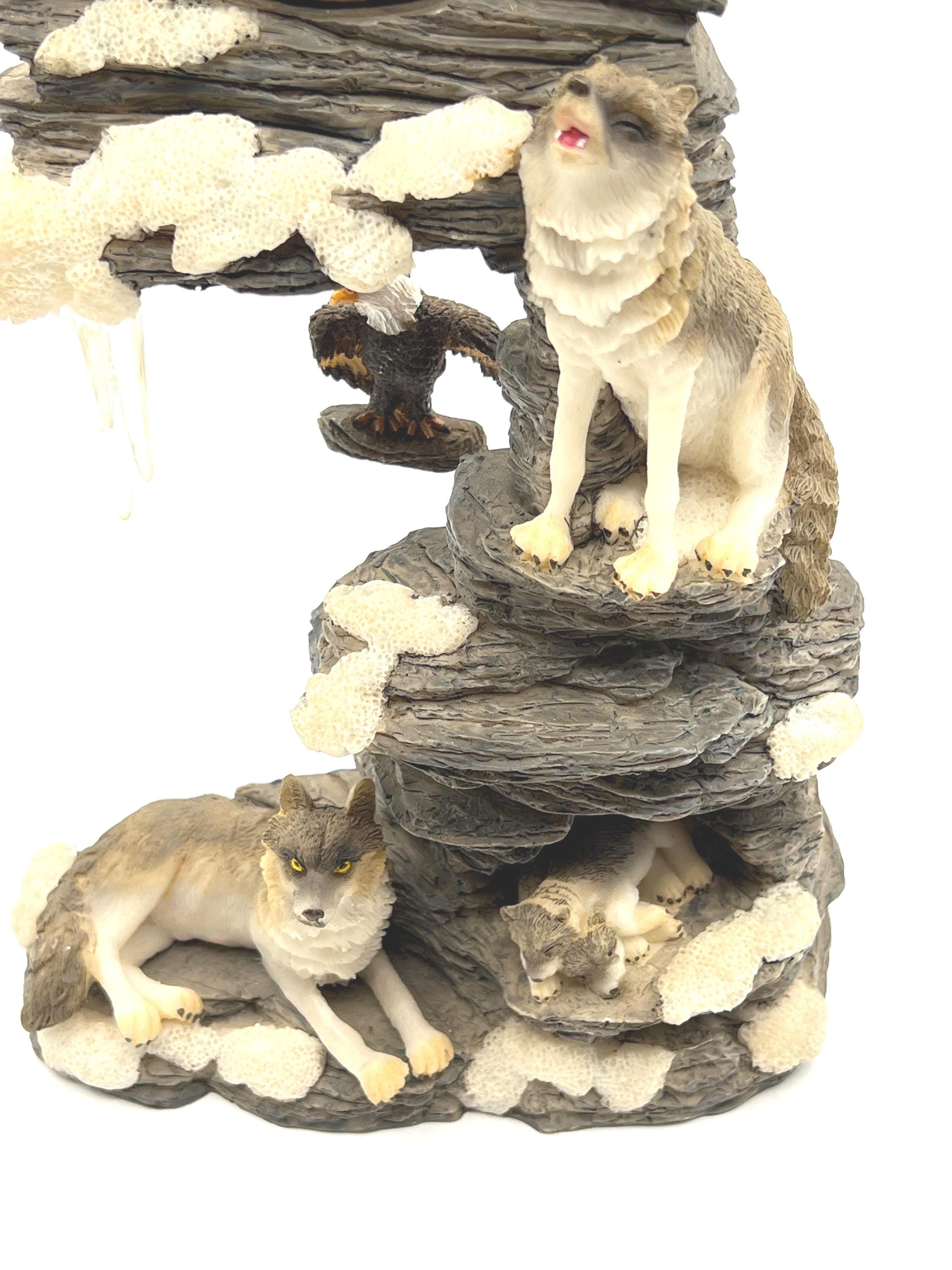 Wolfpack Clock Rustic Wolf Pack Pendulum Clock: Resin Wildlife Mountain Scene - Etsy ...