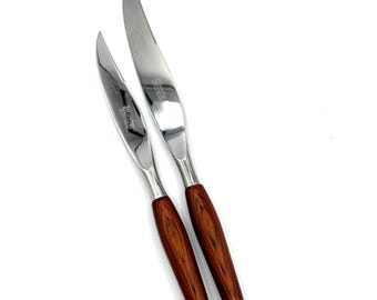 Vintage Carving Knives Set Firth Deeredge Sheffield England Rosewood Handles